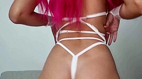 slutty bride in ripped lingerie teases with ass shaking