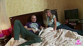 Carl grinds thick cock on sophia in bed
