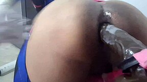 Fat ass dva sissy embarrassed after farting massive anal creampie by bbc dildo