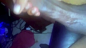 Young black males intense handjob on camera