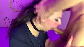 Cumslut takes huge monster cock deepthroat with sloppy face fucking