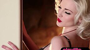 Petite Beautiful Blonde Milf Strips Lingerie To Flaunt Perky Tits