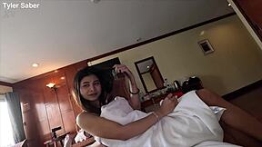 petite tattooed bar girl gets two creampies after work