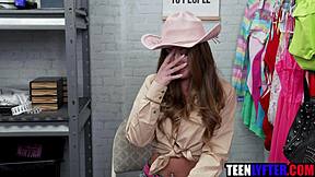 Teen Cowgirl Fucked For Shoplifting