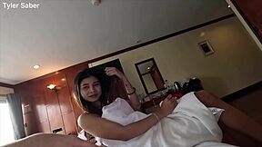 petite tattooed bar girl gets two creampies after work