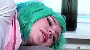 sexy leyla lure slides dildo in pussy