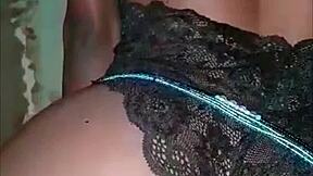 wife shows off in lingerie during the webcam chat