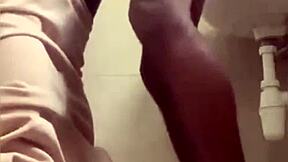 public toilet with big black cock pounding