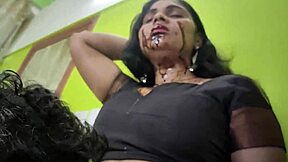 romantic chocolate lick foreplay on face