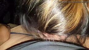 Young person sucking in a truck