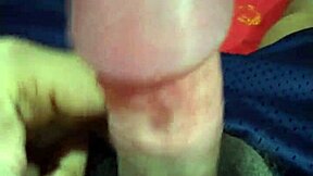 at midnight, a young amateur girl starts masturbating with her hand