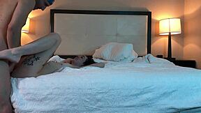 Fucking hot tatted petite teen beauty in missionary position.