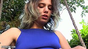 aislynn swings her hairy pussy open for you. watch her tease and finger herself slowly.