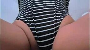 Sitting on a thick cock with perfect teen 18+ body POV