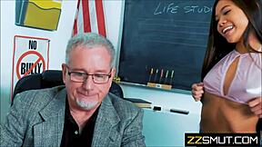 teen girl fucks professor in the class