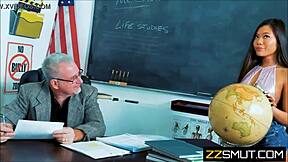 teen girl fucks professor in the class