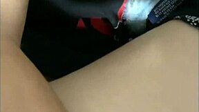 Naughty schoolgirl with big tits on red days