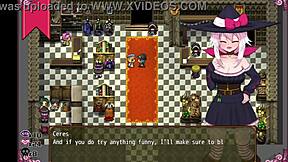 massage chair makes petite witch cry with cum on boobs in hentai game!