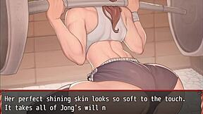 exposed pussy in gym workout hentai game