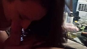 Stepsister fucks brother after finding used cum-filled condom in doggystyle.