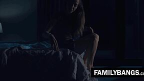 stepsister karla kush and jill kassidy share a sensual night on the sofa, licking and kissing passionately