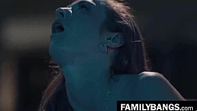 stepsister karla kush and jill kassidy share a sensual night on the sofa, licking and kissing passionately