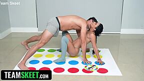 cute petite croatian stepsis opens pussy for risky game sex