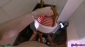 Imagining a holiday fantasy with my step sister in the toilet