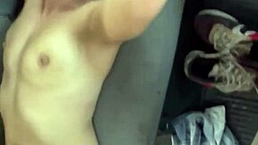 Skinny Young Streetwalker Banged Hard Behind Pick-Up Truck.