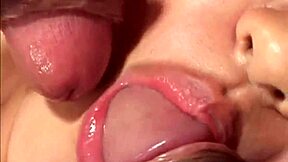 Busty Japanese babe creampied in wild trio doggystyle