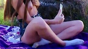 petite college teen exposes herself in public park scandal