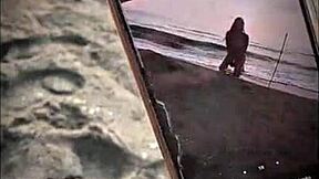 Stranger sucks cock on beach.