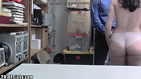 dirty cop, why punish the timid teen 18+ shoplifter with a hard fuck on cctv, her shaved pussy dripping from the blowjob in uniform