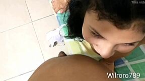 Latina Amateur Fulfills Dream with Blowjob After Masturbation