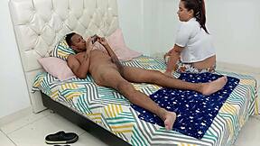 Horny mother in law craves stepson's huge cock!