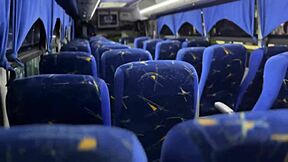 Latina Babe Sucks Off Unknown Passenger On Real Bus, Swallows His Load In Public.