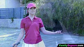 Watch these stepdaughters compete for daddy's cock