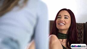 Busty MILF Gets LICKED on Phone. GirlDoGirl.com Delivers Hot Cunilingus.