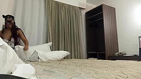 Hotel maid couldn't resist, begged for a blowjob till I finished