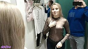 Caught giving a blowjob in dressing room with Letty Black
