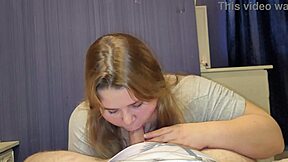 cute chubby stepsister in rose bra tries deep swallowing first time