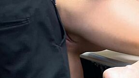 Young thief Kimberly Chi watches stepmom Christy Love take officer's punishment