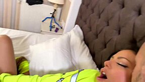 Oh Wow, This Brunette's First Threesome Backstage!