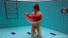 Hot Deniska Strips Naked Underwater in Sexy Teen Pool Scene