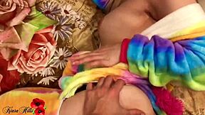 Blonde rides huge stepbrother cock!