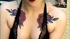 Stunning young babe edges her friend’s cock with lipstick fetish play