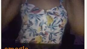 Busty teen shows off tits on webcam