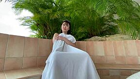 farrah fox rides her wet pussy on the professor's big cock in doggystyle.