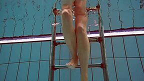 Hot Deniska Strips Naked Underwater in Sexy Teen Pool Scene