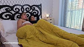 Milf pornstar and young Tommy Cabrio in wild bedroom trio. Mariana Martix and Lapaisita dominate!